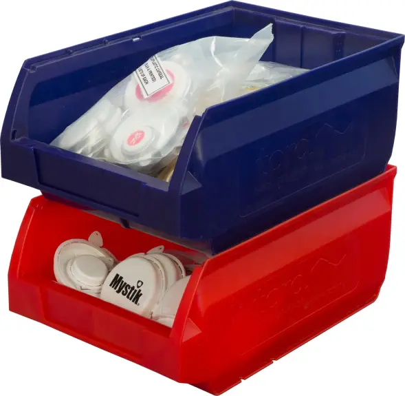 Ящик (лоток) пластиковый сплошной, 350x230x150 мм, 12.08 л, синий [5003]