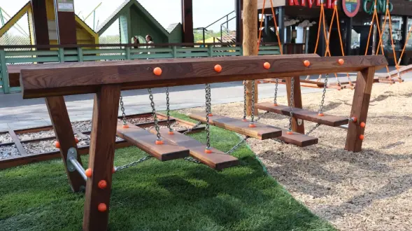 Подвесной мостик HARDWOOD «Долгопрудный» Подвесы – армированный канат