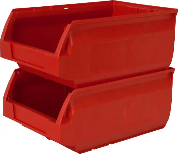 Ящик (лоток) пластиковый сплошной, 350x230x150 мм, 12.08 л, красный [5003]