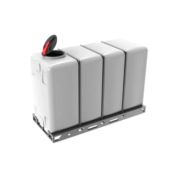 Емкость KR 4000л под плотность до 1.5 г/см3 белая с откидной крышкой в обрешетке New