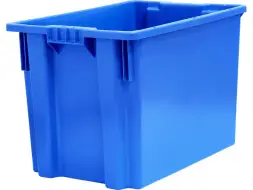 Ящик пластиковый сплошной, 600x400x400 мм, 75 л, синий [605 ГД]