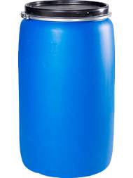 Бочка пластиковая с крышкой и металлическим обручем, 227 л, синий [БП 227 O.T]