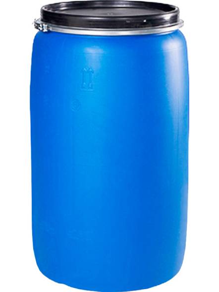 Бочка пластиковая с крышкой и металлическим обручем, 227 л, синий [БП 227 O.T]
