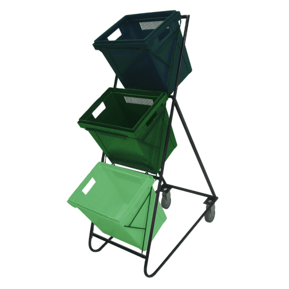 Стеллаж для цветочных баков укомплектованный, 740x460x1250 мм, черный [СТЦ-3К]