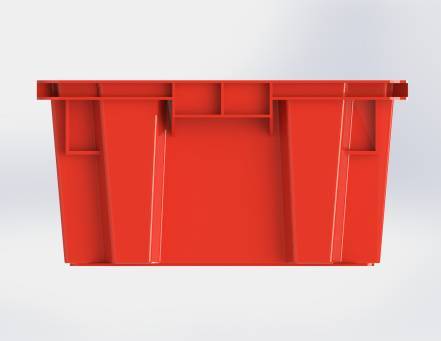 Ящик пластиковый пищевой конусный перфорированный, 600х400х200 мм, красный [12.433.99.PE.R]