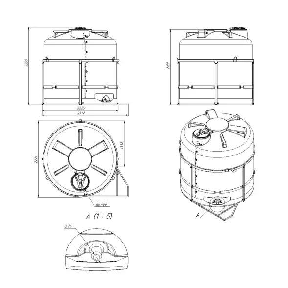 Кассета 6,5м3 TRF (ПОЛНЫЙ слив) СБ для СЗР/воды