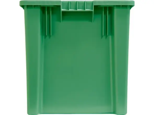 Ящик пластиковый сплошной, 600x400x400 мм, 75 л, зеленый [605 ГД]