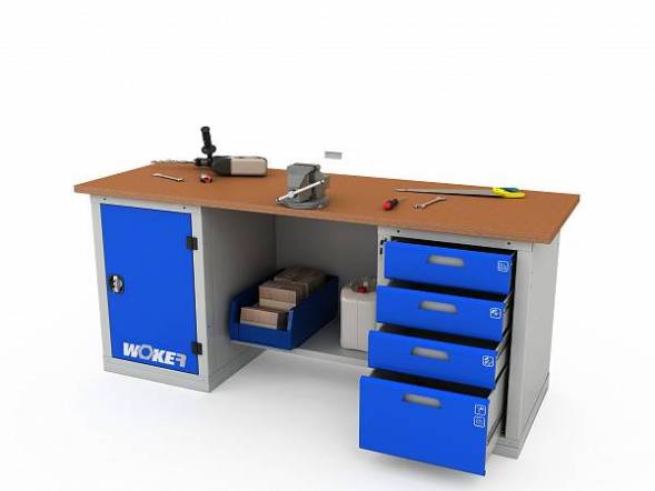Верстак ДВК с 2 тумбами WOKER PRO 2104.2000