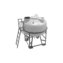 Емкость ЦКТ 3000 л с патрубком 90мм под плотность до 1,2 г/см3 белая в обрешетке с лестницей