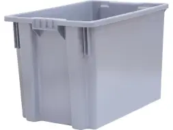 Ящик пластиковый сплошной, 600x400x400 мм, 75 л, серый [605 ГД ВС]