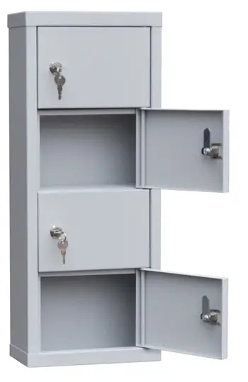 Шкаф для хранения мобильных телефонов на 4 ячейки 640x240x120 мм Серый
