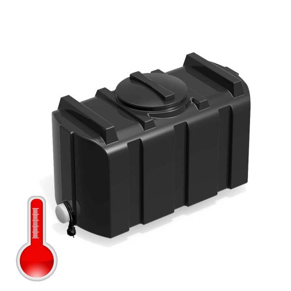 Бак пластиковый для летнего душа Полимер-Групп R 200 л с подогревом, черный [DR200S112]