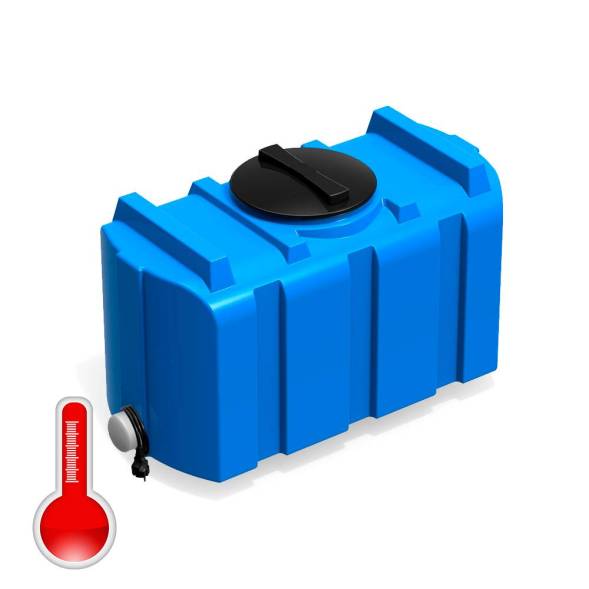 Бак пластиковый для летнего душа Полимер-Групп R 200 л с подогревом, черный [DR200S112]