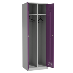 Шкаф цветной 2-х секционный для раздевалки [16701]