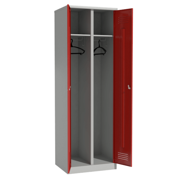 Шкаф цветной 2-х секционный для раздевалки [16701]