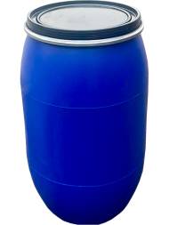 Бочка пластиковая с крышкой и металлическим обручем, 227 л, синий [БП 227о (К)]