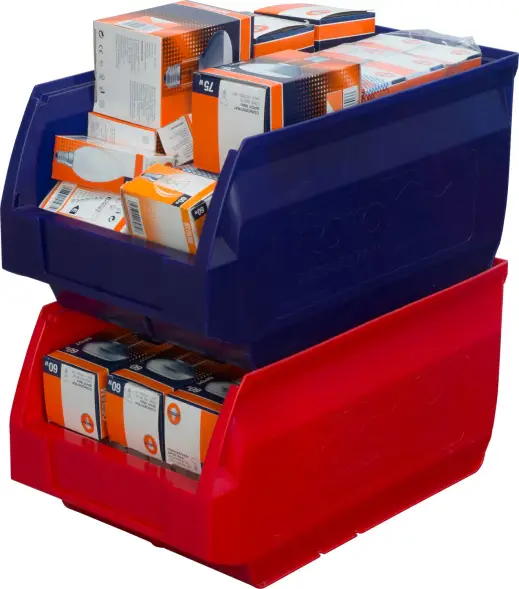 Ящик (лоток) пластиковый сплошной, 400x230x200 мм, 18.4 л, синий [5004]