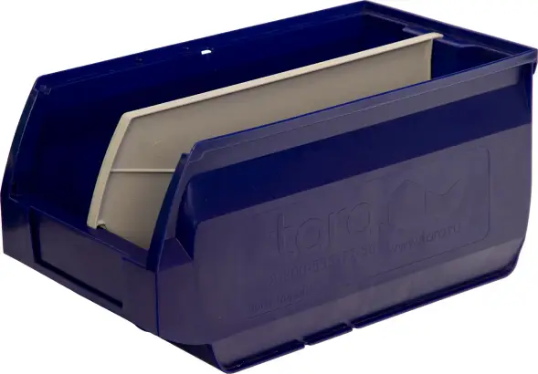 Ящик (лоток) пластиковый сплошной, 400x230x200 мм, 18.4 л, синий [5004]