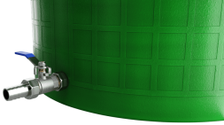 Бочка пластиковая садовая с краном 3/4" из латуни для дождевой воды и полива, 150л, зеленый [332]