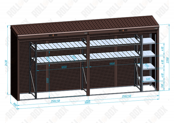 Шкаф уличный ROLL‑BOX VILLAGE ROOF XL-2.3