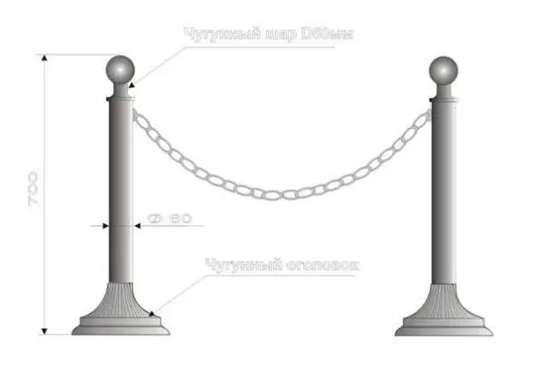 Тротуарный столбик «Эконом» 1200 мм