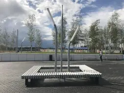 Скамейка стальная вокруг дерева или столба «Сколково» без спинки