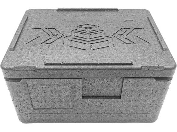 Термобокс пенополипропиленовый с крышкой STP Light, 400х300х220 мм, 14 л, 30 кг/м3, серый