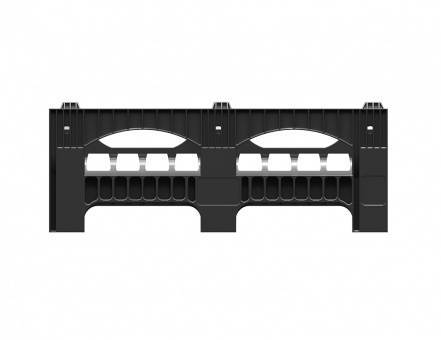 Поддон пластиковый перфорированный 1200x1000x388 черный (BottleRack)