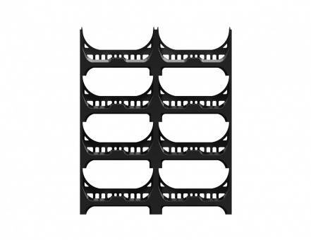 Поддон пластиковый перфорированный 1200x1000x388 черный (BottleRack)