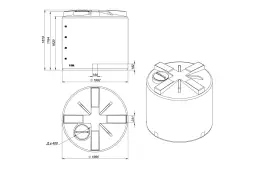 Емкость для хранения жидких минеральных удобрений (КАС, ЖКУ и др) 5000 TH красный