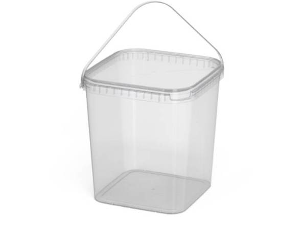 Ведро пластиковое с крышкой, 5.7 л, прозрачный [5109]
