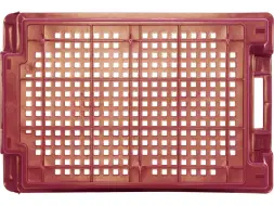 Ящик пластиковый перфорированный, 600x400x200 мм, 48 л, красный [102]