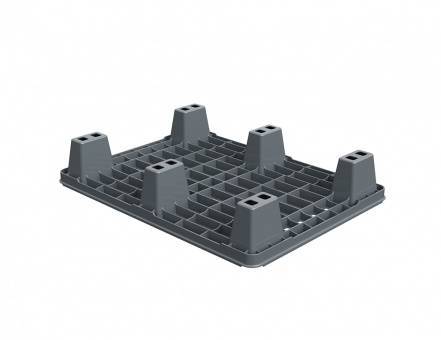 Паллет (поддон) пластиковый перфорированный на ножках, 800х600х140 мм, бирюзовый [02.116.75]