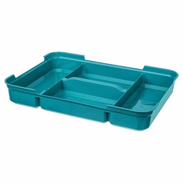 Ящик для хранения универсальный с замками и вставкой-органайзером Grand box, 10л, голубой