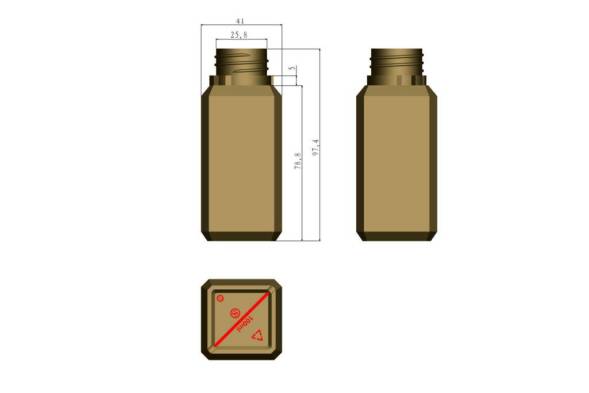 Флакон пластиковый квадратный (PP), 100 мл
