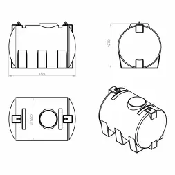 Емкость горизонтальная 2000л Усиленная