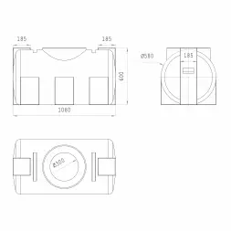 Емкость горизонтальная 250л синяя
