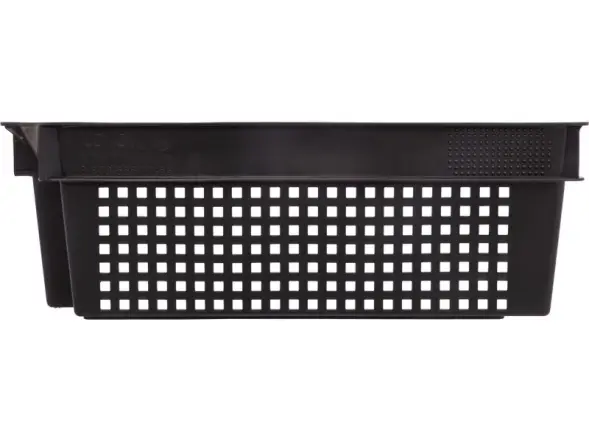 Ящик пластиковый перфорированный, 600x400x200 мм, 48 л, черный [102]