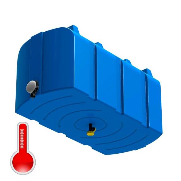 Бак пластиковый для летнего душа Полимер-Групп R 300 л с подогревом, черный [DR300S112]