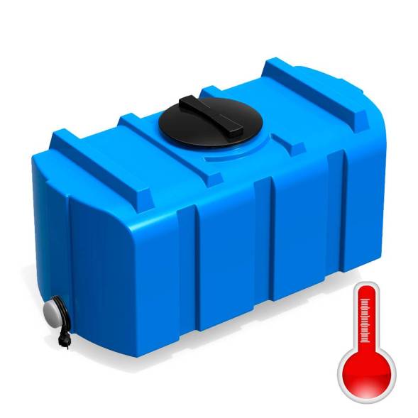 Бак пластиковый для летнего душа Полимер-Групп R 300 л с подогревом, черный [DR300S112]