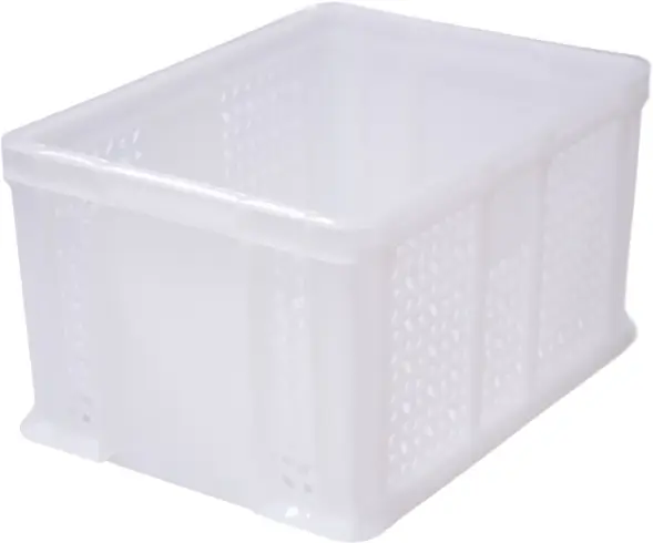 Ящик пластиковый перфорированный, 400×300×230 мм, 21.6 л, белый [703.02.02 м]