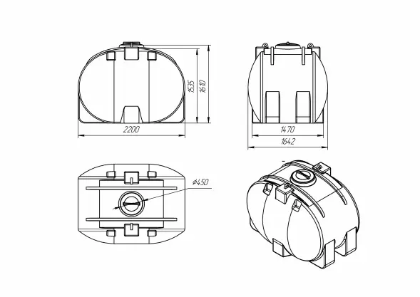 Емкость горизонтальная 4000л