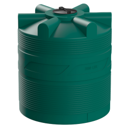 Емкость (резервуар) пластиковая вертикальная с крышкой, 2000 л, зеленый [TV2000S2]