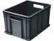 Ящик пластиковый сплошной, 400×300×230 мм, 21.6 л, чёрный [703.03.01]