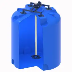 Емкость TR 10000 синий под плотность 1,5 с гиперболической мешалкой и комплектом креплений