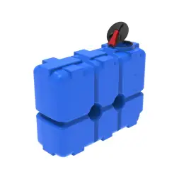 Емкость ST 2000л с патрубками 100мм под плотность до 1.2 г/см3 с откидной крышкой синяя