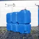 Емкость ST 2000л с патрубками 100мм под плотность до 1.2 г/см3 с откидной крышкой синяя