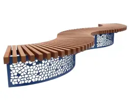 Скамейка стальная «Филигран Радиус» без спинки