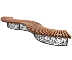 Скамейка стальная «Филигран Радиус» без спинки