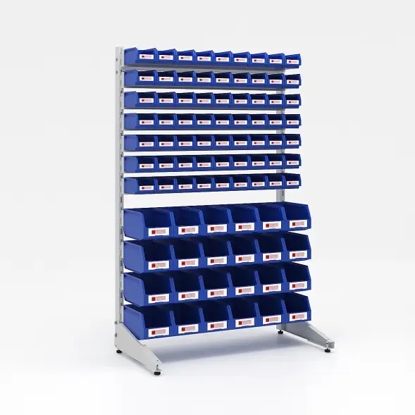 Стеллаж односторонний L1500 №5 (1425х940х500) светло-серый